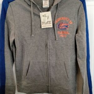 PINK Victoria's Secret Gray and Blue Hoodie